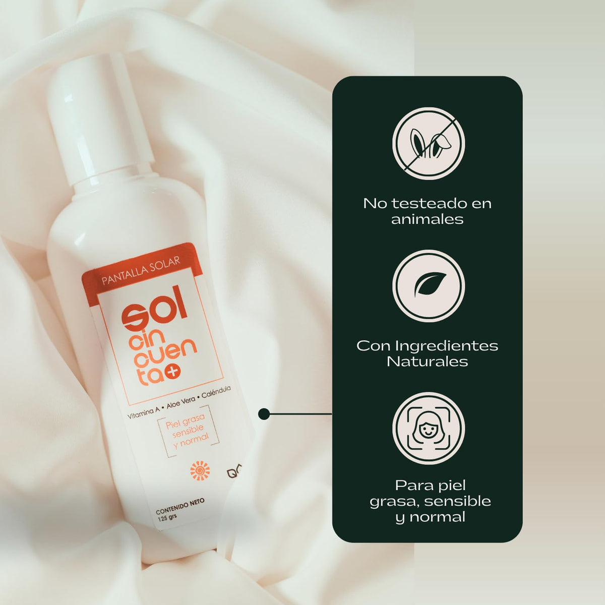 Protector Solar Cical Organic SPF 50+ con Aloe Vera y Caléndula a Prueba de Agua