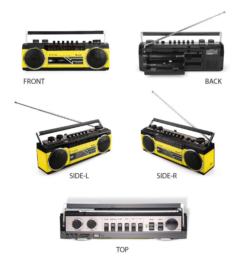 Reproductor Cassette Radio Onda Corta Riptunes Amarillo Mediano