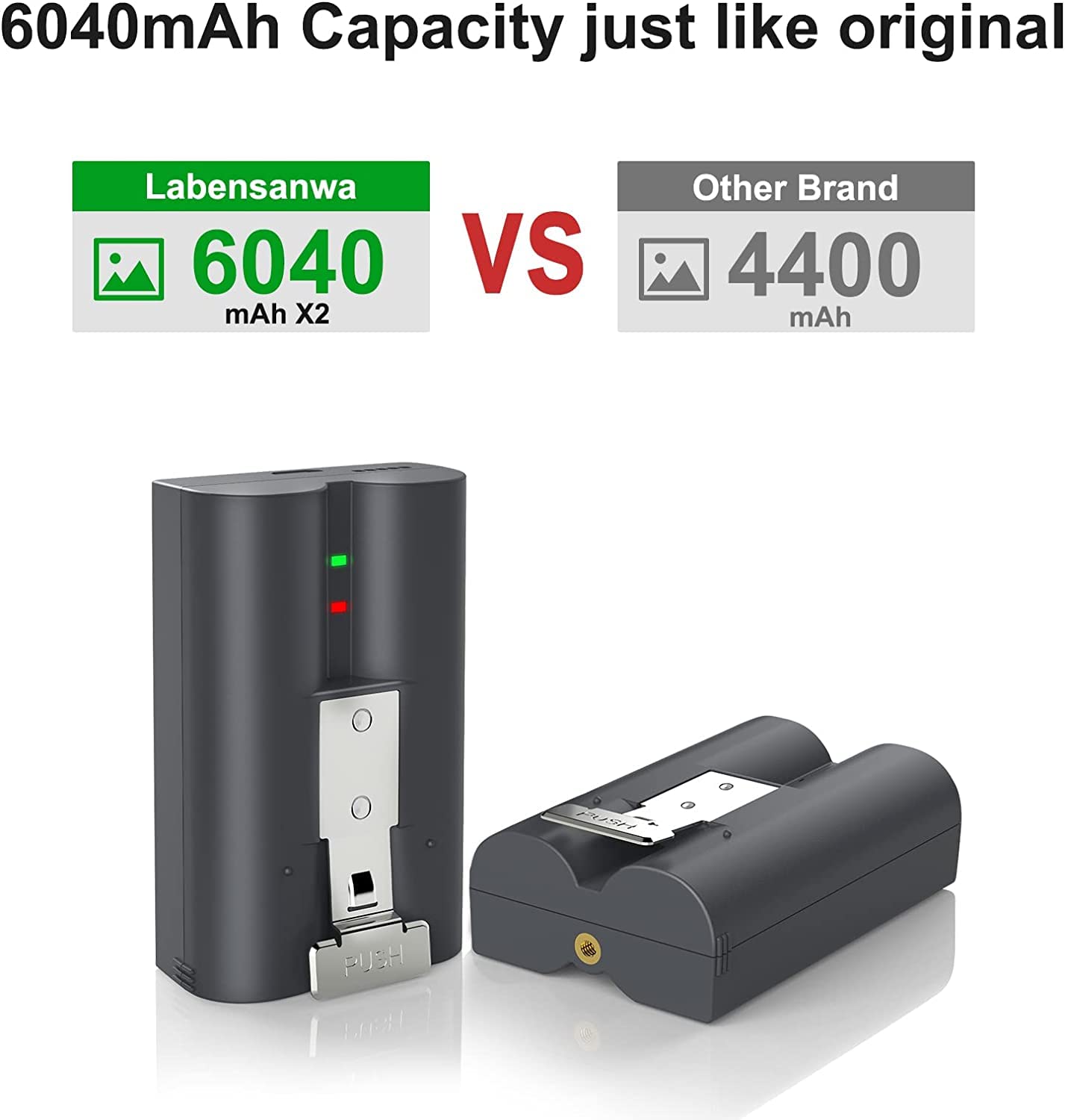 Batería Recargable PHTEGI 6040mAh de Repuesto para Ring Video Doorbell 2 3 4 y Ring Stick Up CAM (2da y 3ra Gen) en Paquete Doble