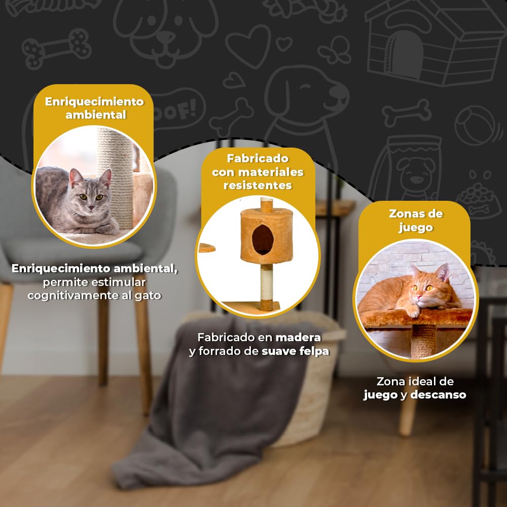 Fancy Pets Mueble/Rascador para Gato Byblos de 158 Centímetros de Altura