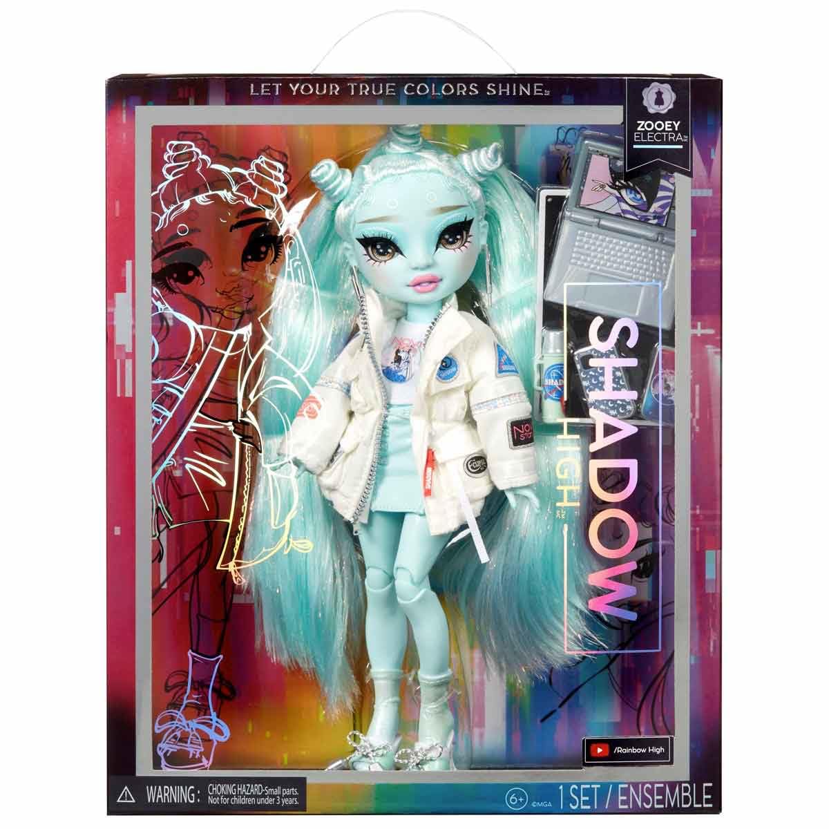 Muñeca de Moda Rainbow High Shadow High Zooey Electra Verde Claro con Atuendo Moderno y Más de 10 Accesorios para Niños y Coleccionistas a Partir de los 12 Años