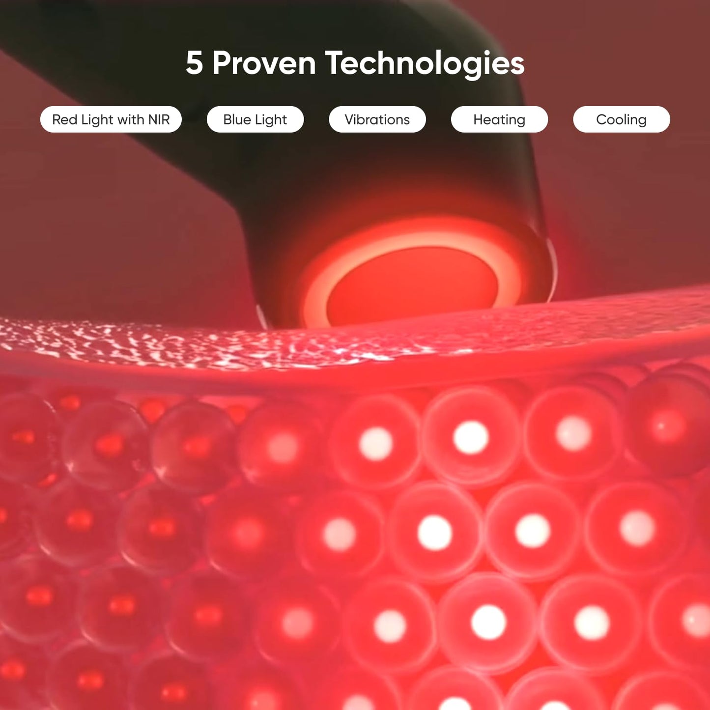 Nanoleaf Varita de fototerapia 6 en 1 aprobada por la FDA para rostro y cuello, masajeador facial con luz roja y azul, vibración, calor y enfriamiento, dispositivo de fototerapia para el antienvejecim