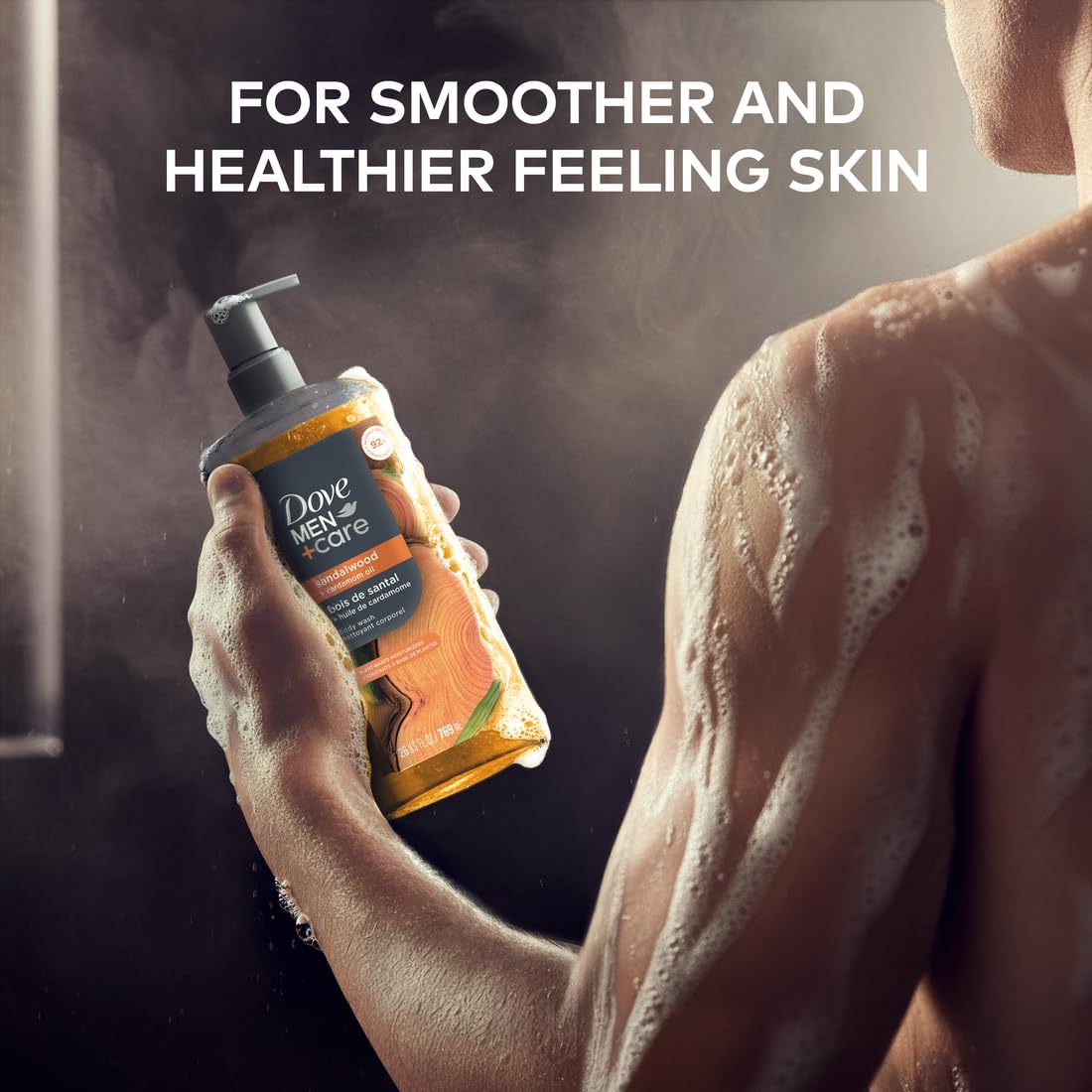 Gel de Ducha Dove Men+Care Sándalo y Cardamomo, 768.91 ml â€“ Limpieza e Hidratación