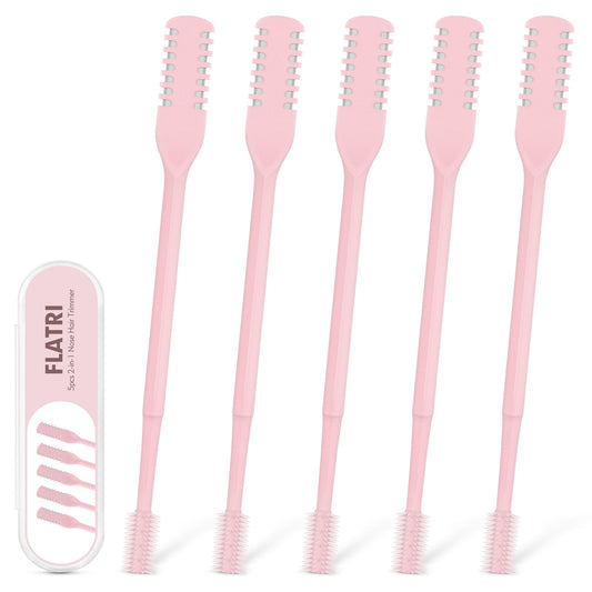 Cortador de Pelo Nasal FLATRI Rosa de Rotación 360° Doble Cara para Mujeres y Hombres
