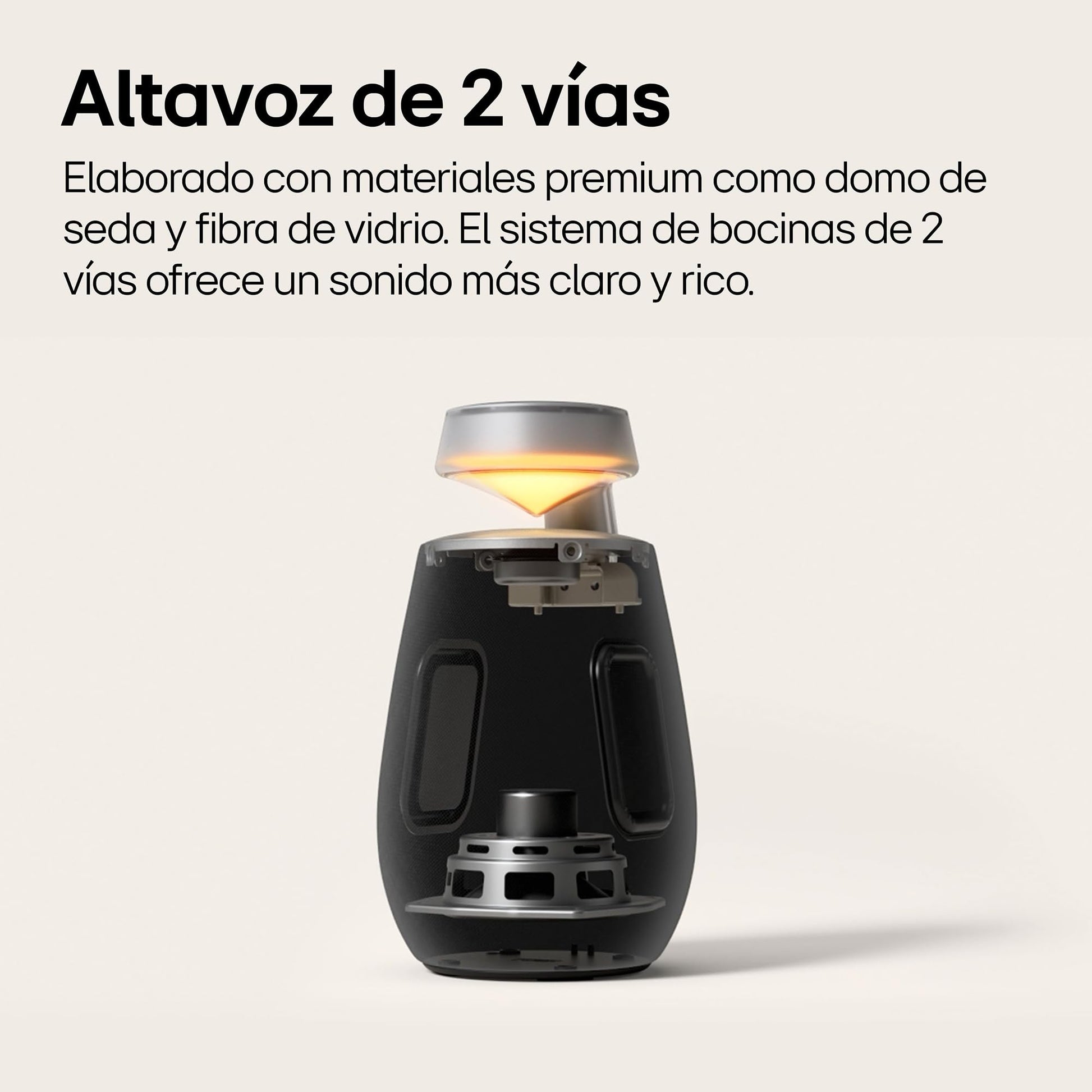 LG xboom 360 XO2TBE | Bocina Bluetooth Omnidireccional | Sonido 360° Patentado | Panel táctil | 15 hrs de Batería | IP55 Resistencia al Polvo y Lluvia Moderada | Iluminación | Color Beige