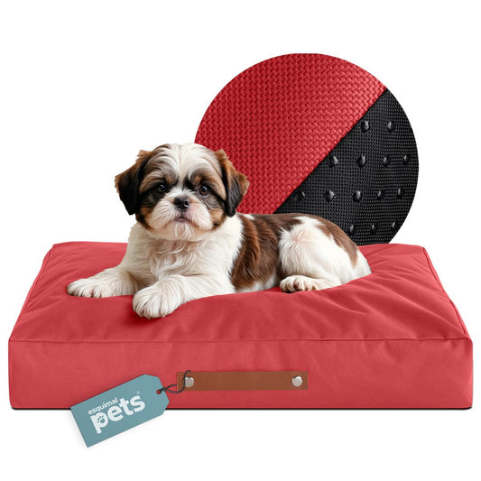 Cama Antiestrés Esquimal para Perro y Gato Rojo Lavable Chico