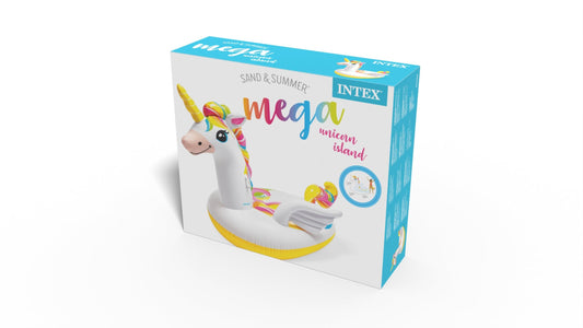 Intex Flotador de Gigante Unicornio Isla Montable Inflable para la alberca Hinchable para Playa, Piscina | 57291