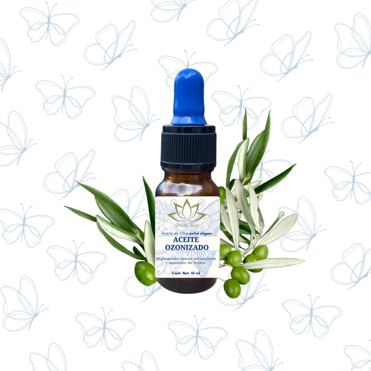 Aceite Ozonizado 185 mEq - Antioxidante Regenerador de Piel para Arrugas - 10 ML