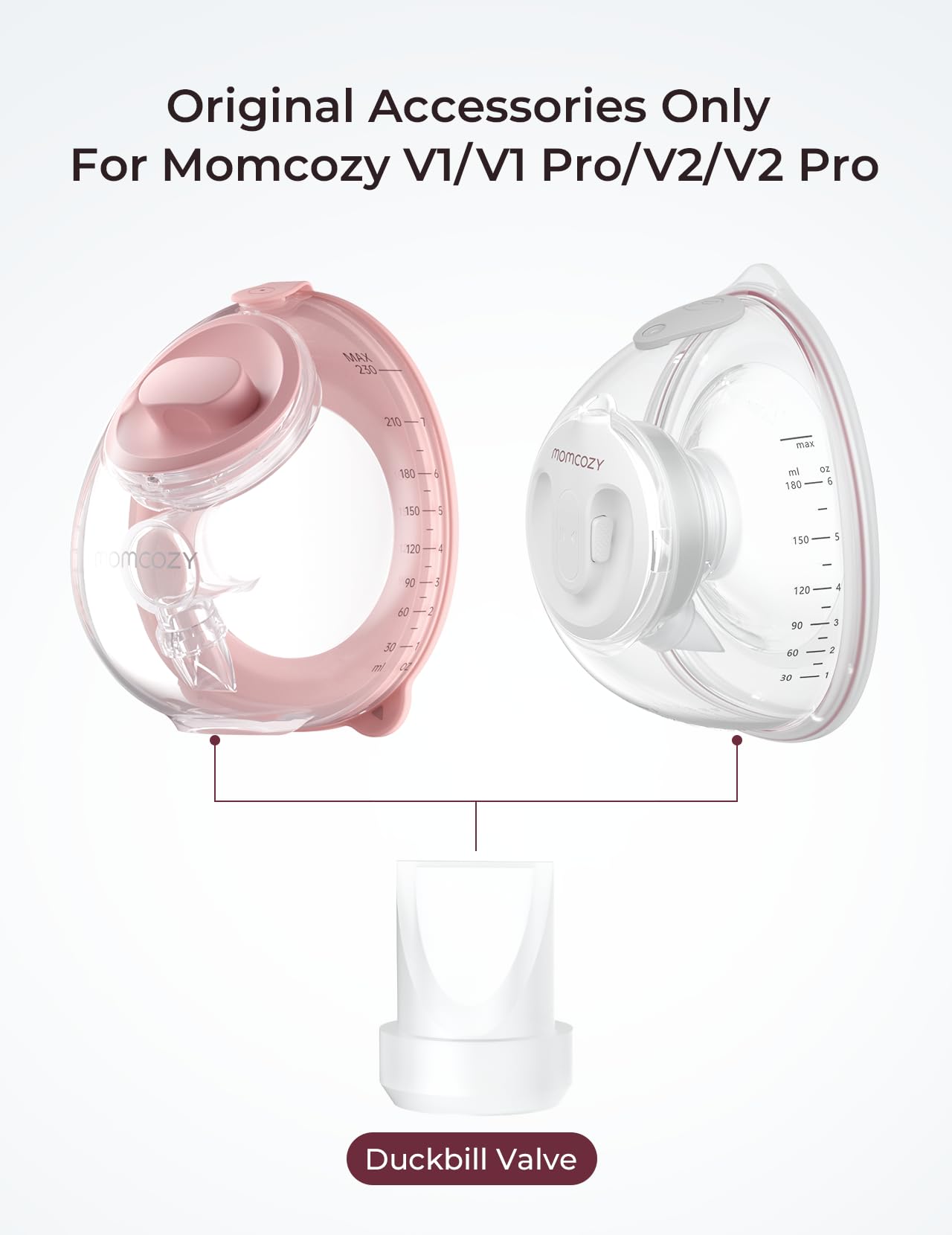 Momcozy Válvulas de Pico de Pato Originales, Solo Compatibles con V1/V1 Pro/V2/V2 Pro, 4 Piezas