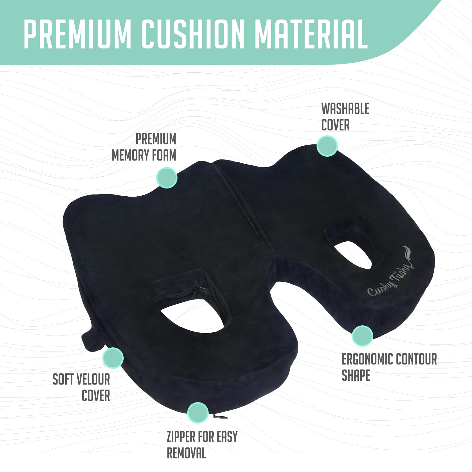 Cushy Tushy Cojín Plegable de piriformis de Alta Calidad, cojín de piriformis y Alivio del Dolor ciático, para Uso en casa y Oficina, Perfecto para Viajes o Conducir, cojín piriformis