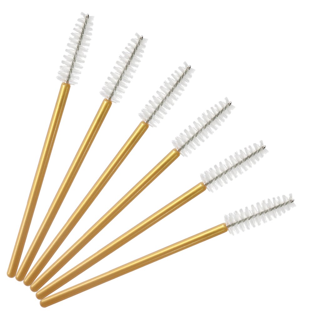 300 piezas desechables para rímel de pestañas, extensiones de pestañas, varita de pestañas, herramienta aplicadora de maquillaje, dorado/blanco