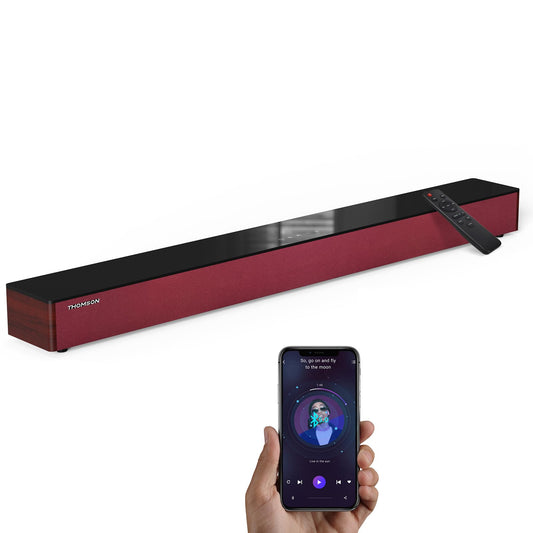 Barras de Sonido Bluetooth THOMSON Negro con Conexiones ARC/Óptica/AUX/USB para TV y Cine en Casa