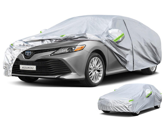 KouKou 6 Capas Coche Cubierta Impermeable All Weather para Automóviles, Fit Sedán Toyota Camry, Avalon, Honda Accord, Civic, Nissan Altima, Maxima, Audi a4, a5, Tesla Model 3 etc.(470-490 cm)
