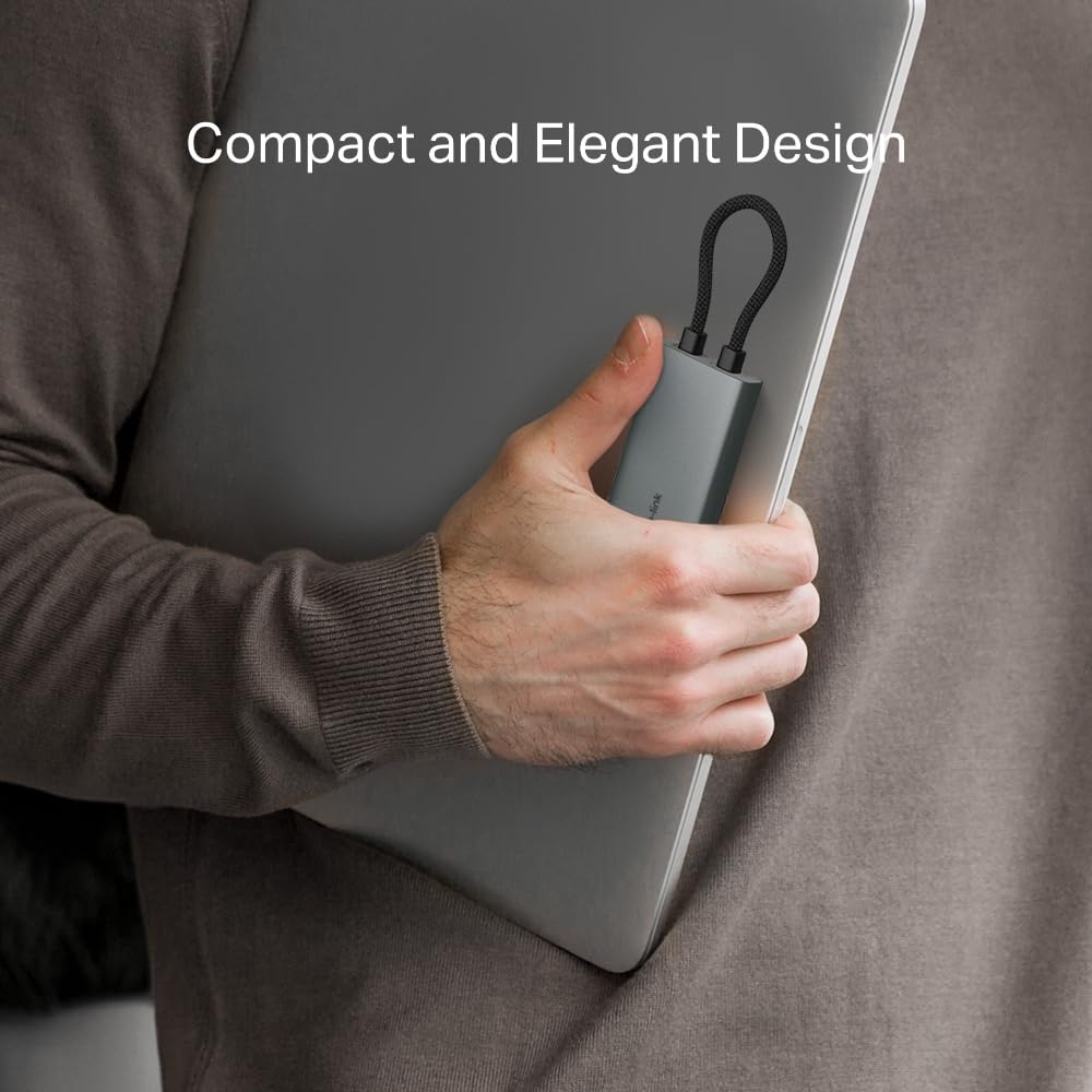 TP-Link Hub USB-C 7 en 1, HDMI 4K 60Hz, PD 100W, SD/microSD, Puertos USB-C 5Gbps y 2× USB-A, Plug & Play, Compatible con MacOS, Windows, Linux, iPadOS, iOS, Android, ChromeOS (UH7020C)