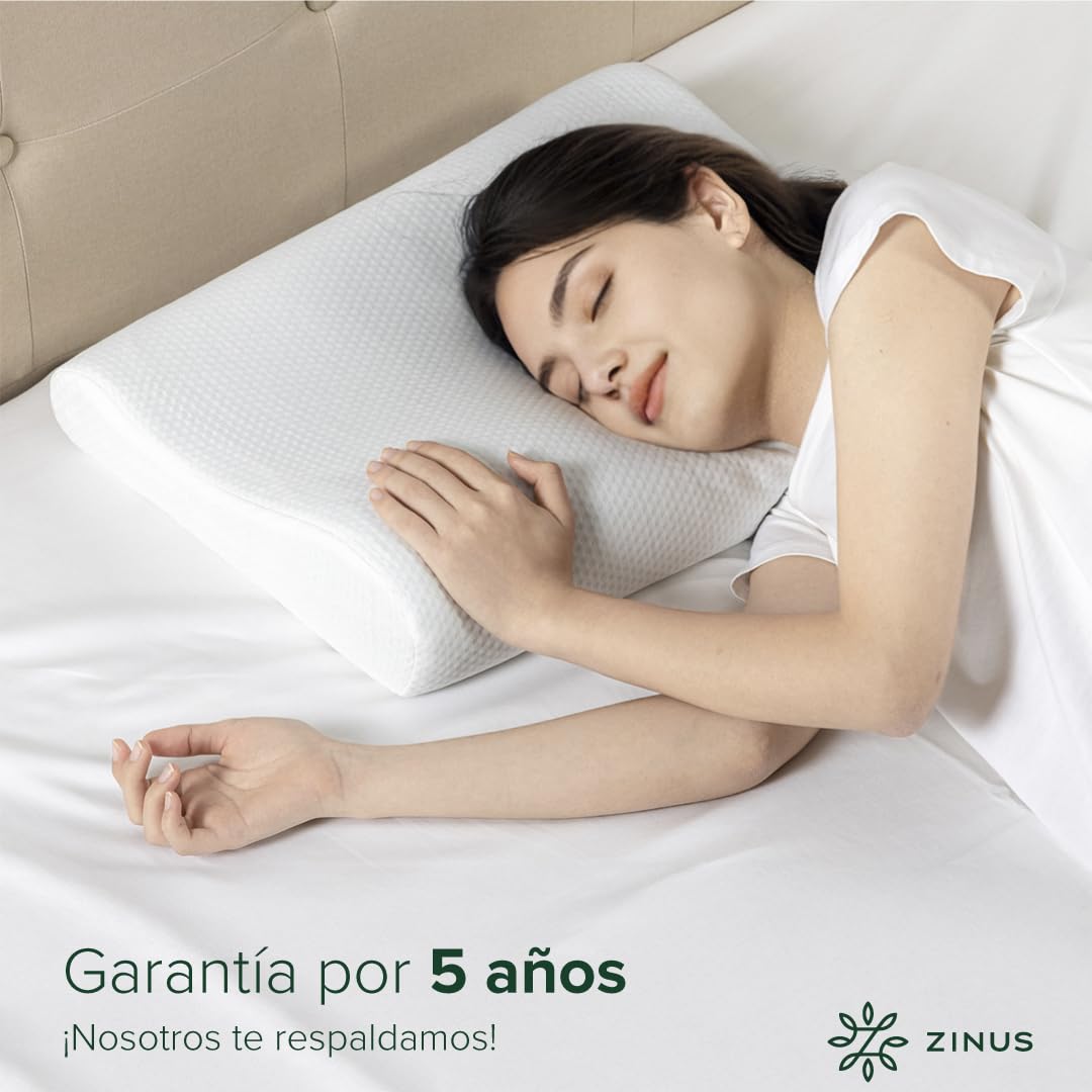 Almohada de Memory Foam Zinus Ergonómica Espuma Viscoelástica de Alta Densidad Diseño Contorneado