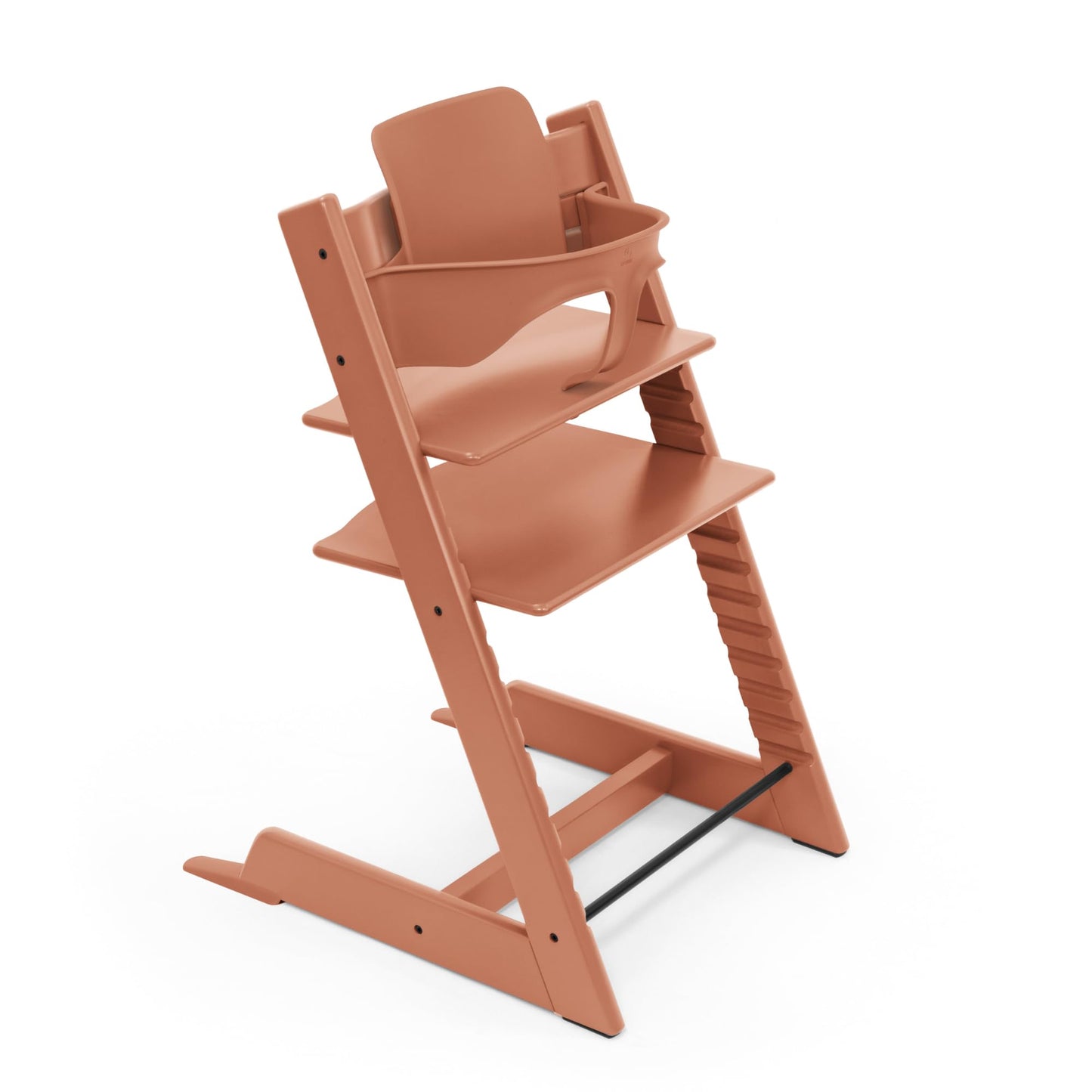 Silla Tripp Trapp de Stokke con Baby Set - Silla ajustable y evolutiva para niños y adultos - Ergonómica & diseño atemporal (Terracota)
