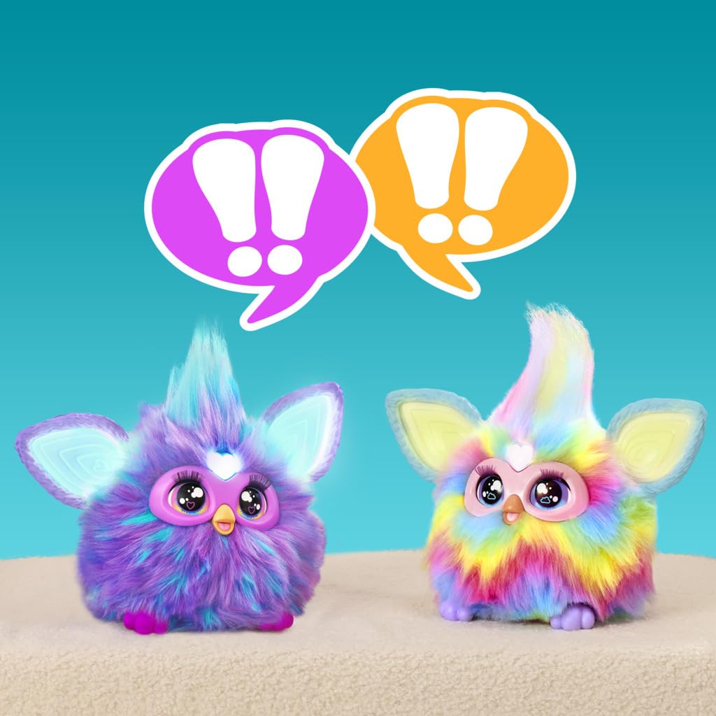 Peluche Interactivo Furby Tie Dye con 15 Accesorios de Moda para Niños y Niñas