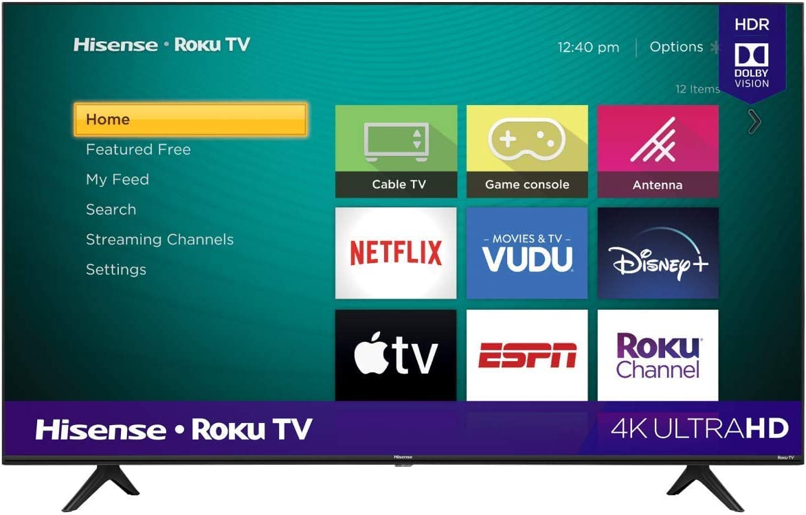 Hisense Television de 65 Pulgadas Serie R Class 4K Ultra HD 2160P, Pantalla LED Smart Roku TV con HDR Modo de Juego Funciona con Asistente Google y Alexa (Reacondicionado)