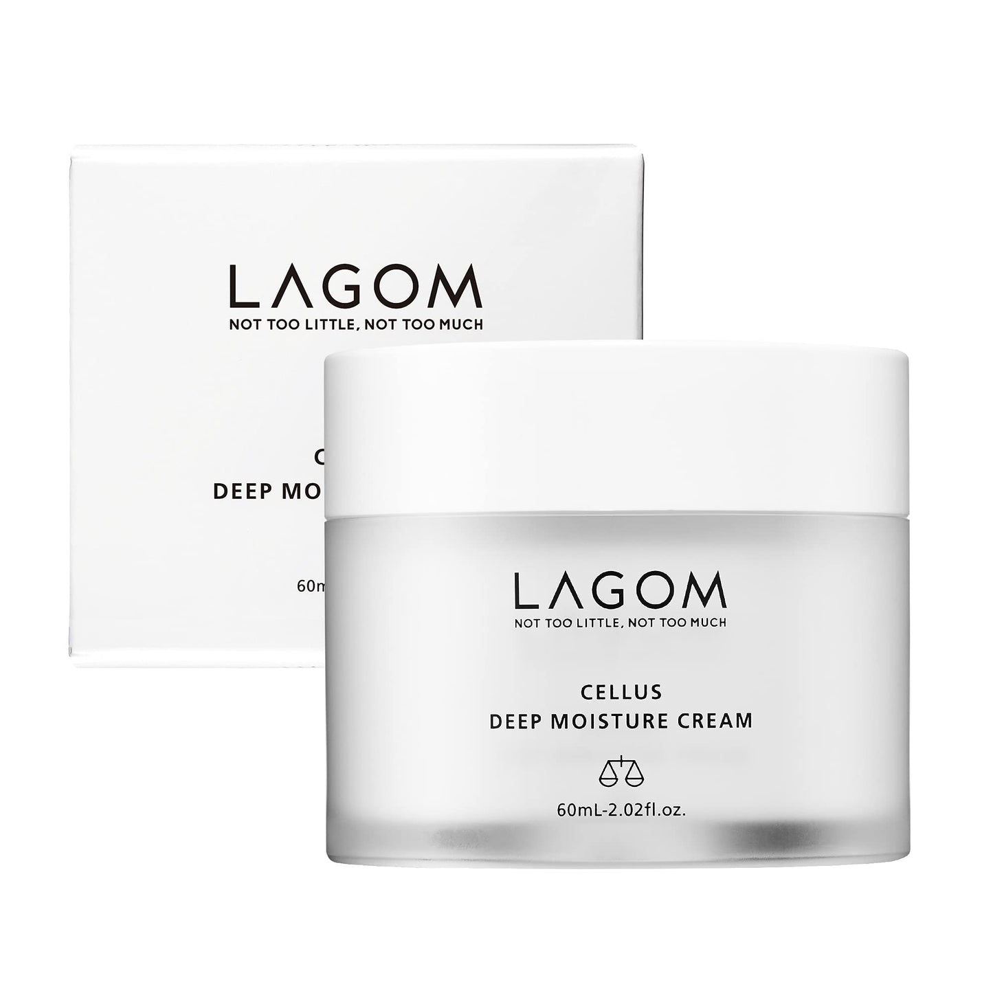 LAGOM Cellus Deep Moisture Cream Humectante Vegano Natural Aceite De Jojoba Ceramida Pantenol Sin Aroma Herbal Loción Hidratante Cara Sedosa Para Toda Piel Facial Sensible Seco Graso 60ml 2.02oz
