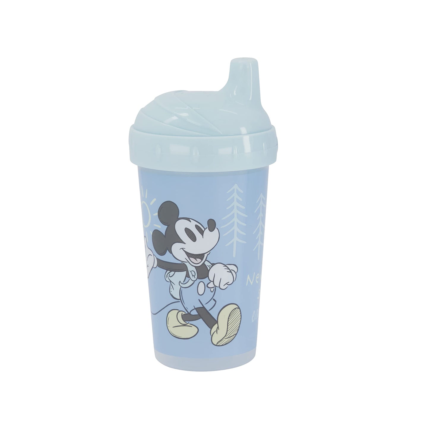 Toddler Sippy Cups for Boys | 10 Ounce Mickey Mouse Sippy Cup Pack of Two with Straw and Lid | Durable Blue Leak Proof Travel Water Bottle for Toddlers