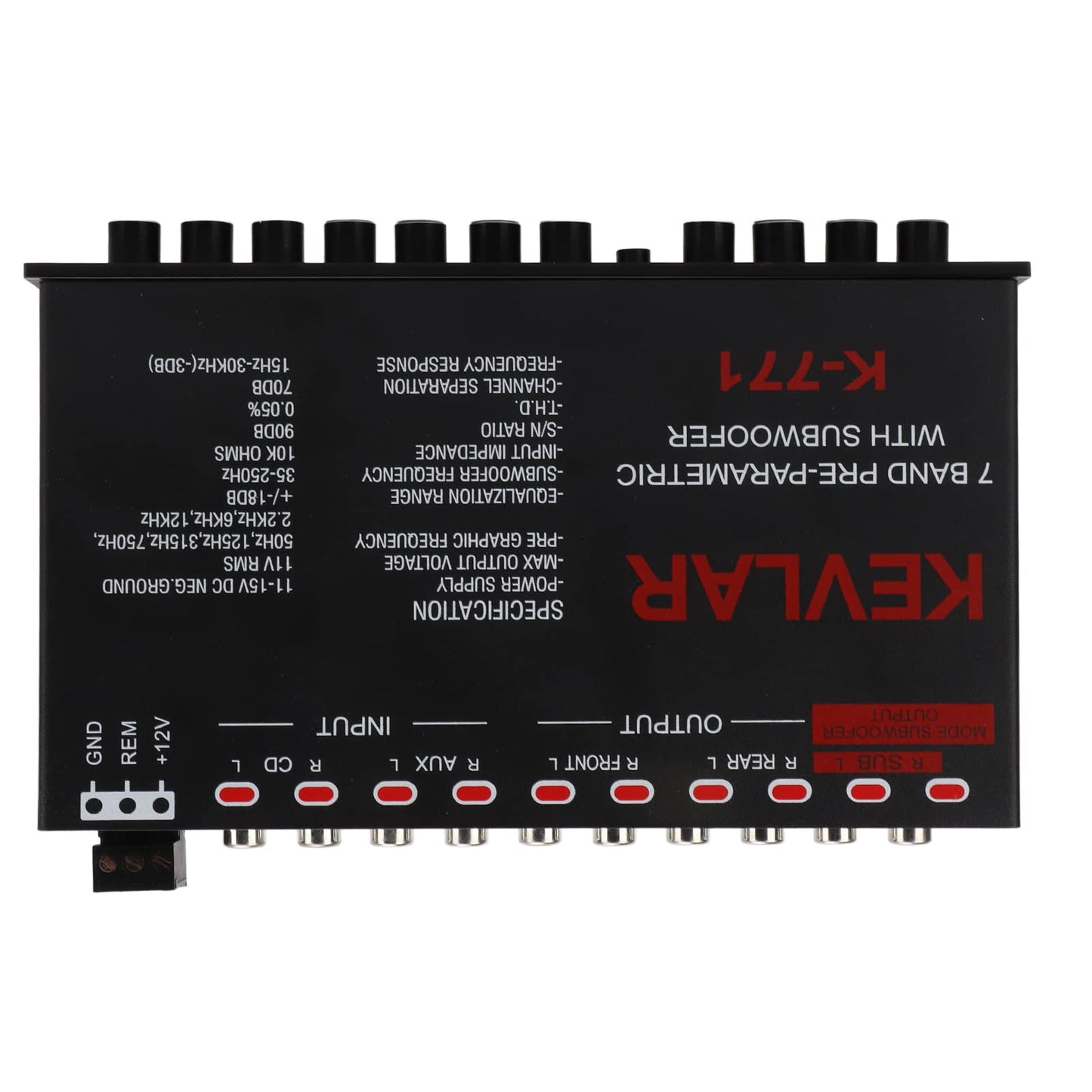 Ecualizador de Coche Universal 7 Bandas Paso Bajo Audio Estéreo