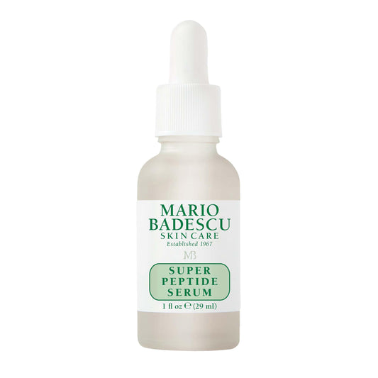 Mario Badescu Super Peptide Serum para todo tipo de piel, reduce la apariencia de líneas secas y arrugas, formulado con hialuronato de sodio y péptidos, 29 ml