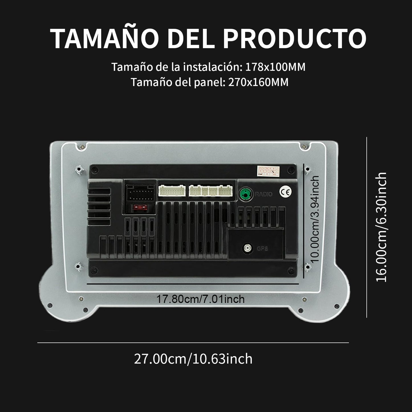 FINYQBET Pantalla Android para Auto de 10.1", Estéreo 2 DIN con CarPlay y Android Auto Inalámbrico, Bluetooth 5.1, GPS y WiFi, Compatible con Cámara de Reversa y Control de Volante