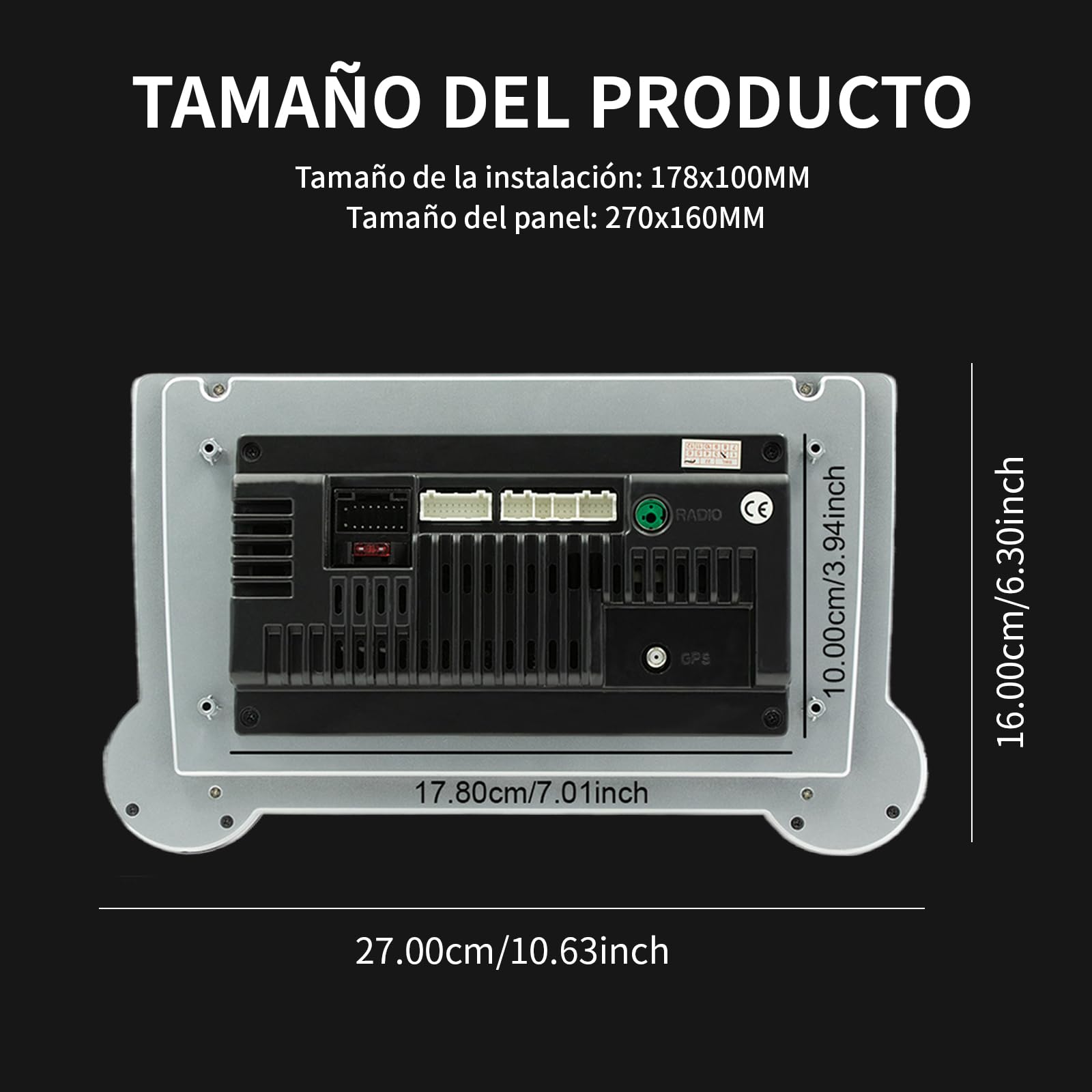 FINYQBET Pantalla Android para Auto de 10.1", Estéreo 2 DIN con CarPlay y Android Auto Inalámbrico, Bluetooth 5.1, GPS y WiFi, Compatible con Cámara de Reversa y Control de Volante