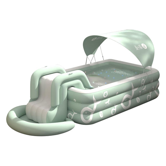 Piscina Hinchable Ergocar Azul con Tobogán Incorporado para Niños y Adultos