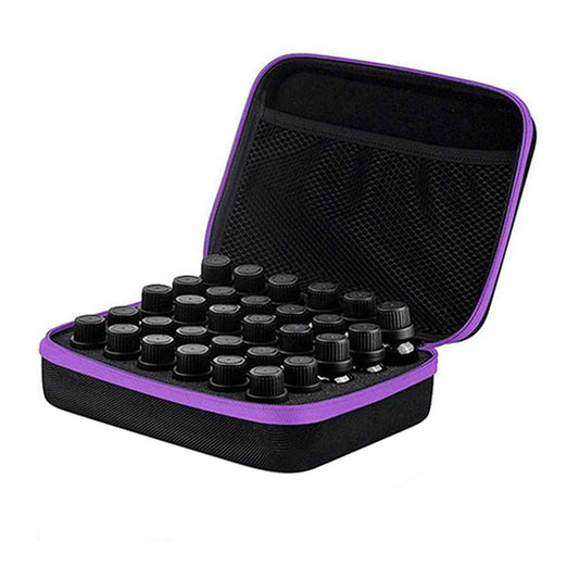 Auto-plaza - Estuche de almacenamiento de aceites esenciales para 30 botellas, se adapta a botellas de aceite de 10 ml, 15 ml, caja organizadora con abridor de botellas y calcomanías