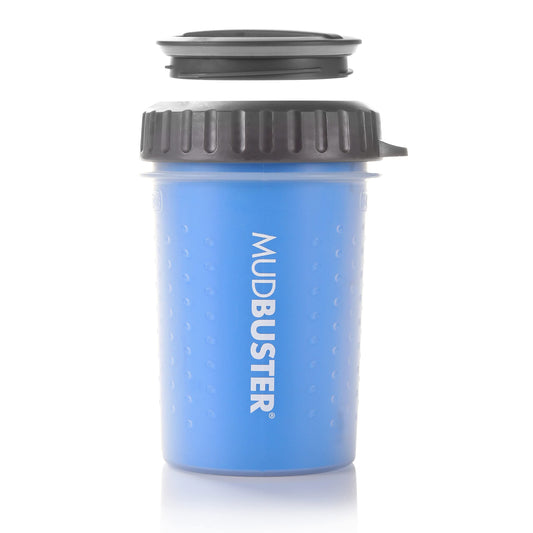 Dexas Lidded MudBuster - Limpiador portátil para Patas de Perro, Mediano, Color Azul