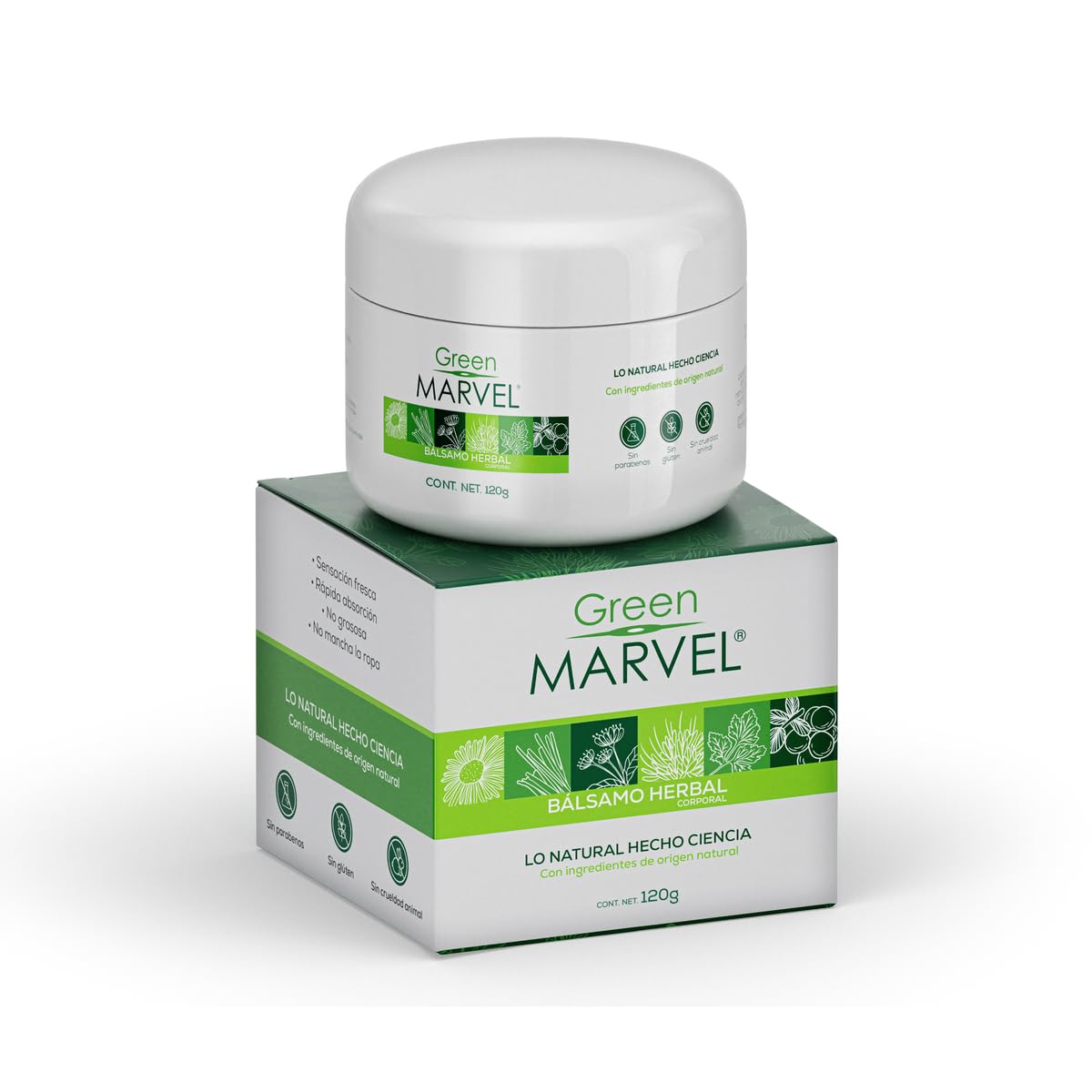 Bálsamo Herbal Corporal Natural, Sin Parabenos, 120g