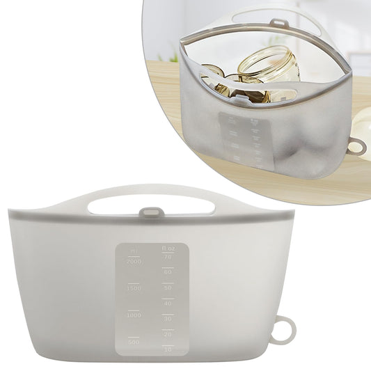 Bolsa esterilizadora de vapor de microondas de silicona para botellas (gris, 2000 ml)