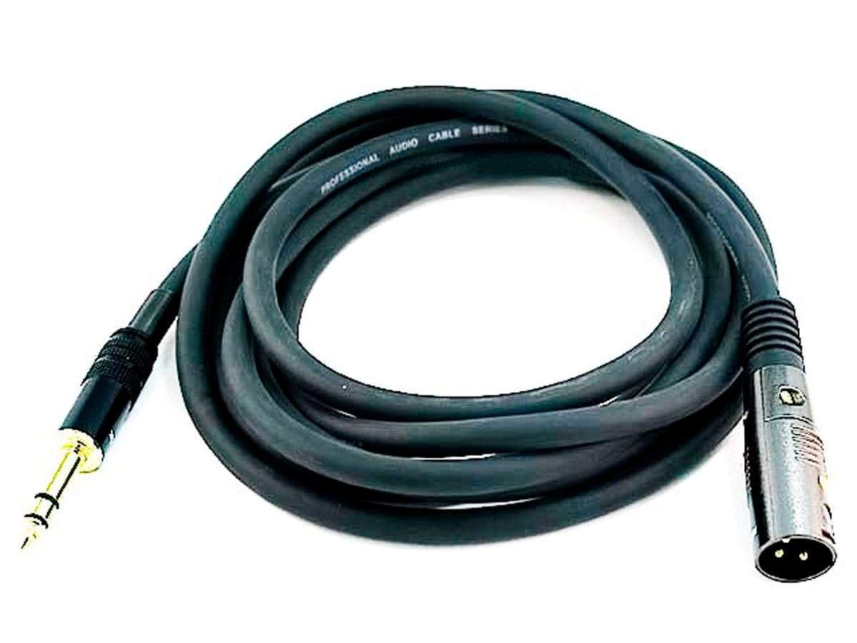 Cable de Audio XLR Monoprice Premier Series Negro 25 Pies 16 AWG Macho a Macho para Dispositivos de Audio