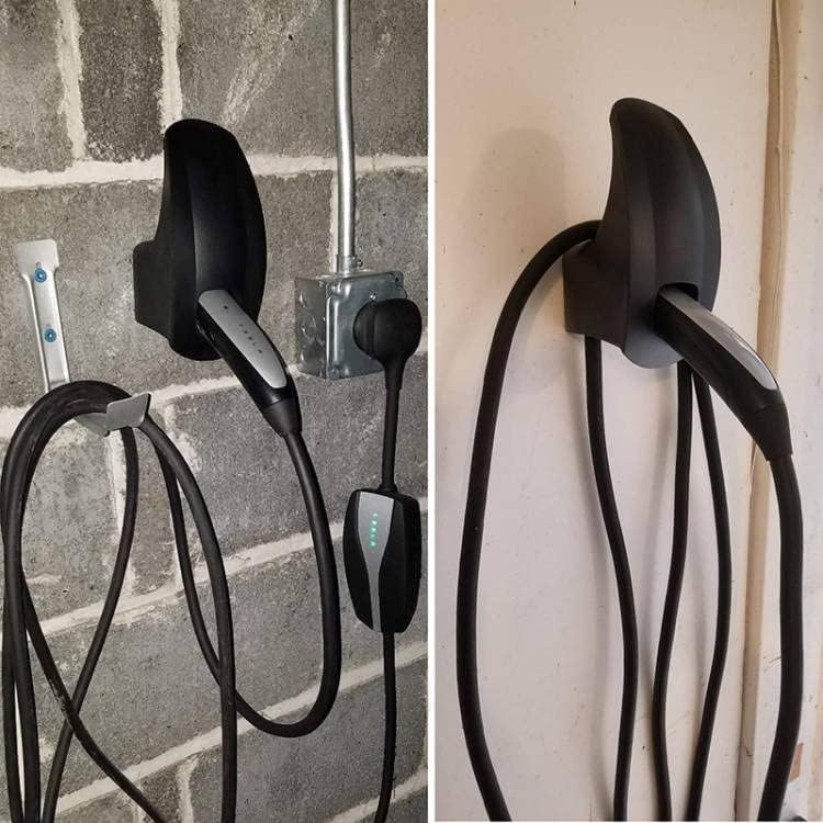 Chunyi Tesla Charger Wall Holder Mount/Cable Organizer for All Tesla Motors, Wall Connector Adapter for Telsa Model 3 Model Y Model S moedel X Accessories, black, 2.56in X 4.72in X 7.87''