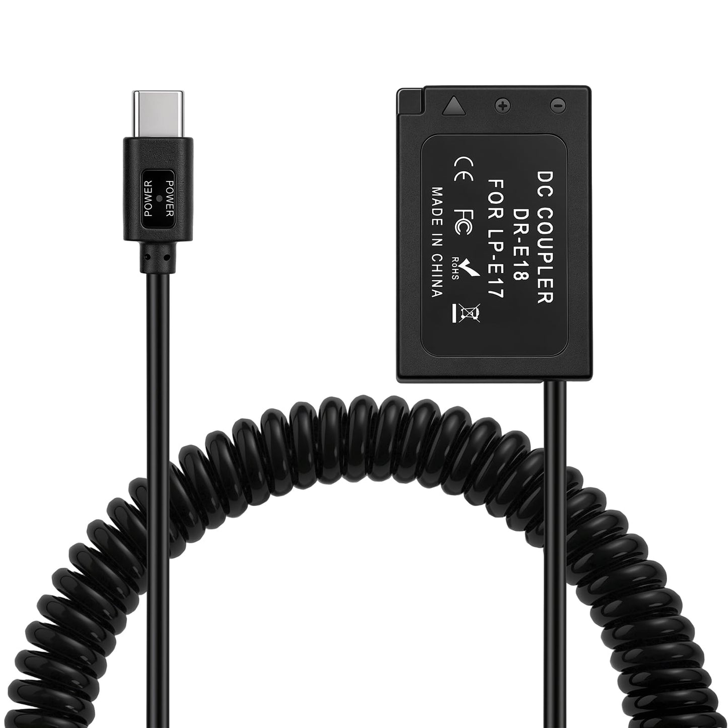 HangTon USB C a LP-E17 Batería Dummy para Canon EOS R8 R10 R50 RP T6s T6i T7i 8000D X8i SL2 Cámara 9V/12V PD DR-E18