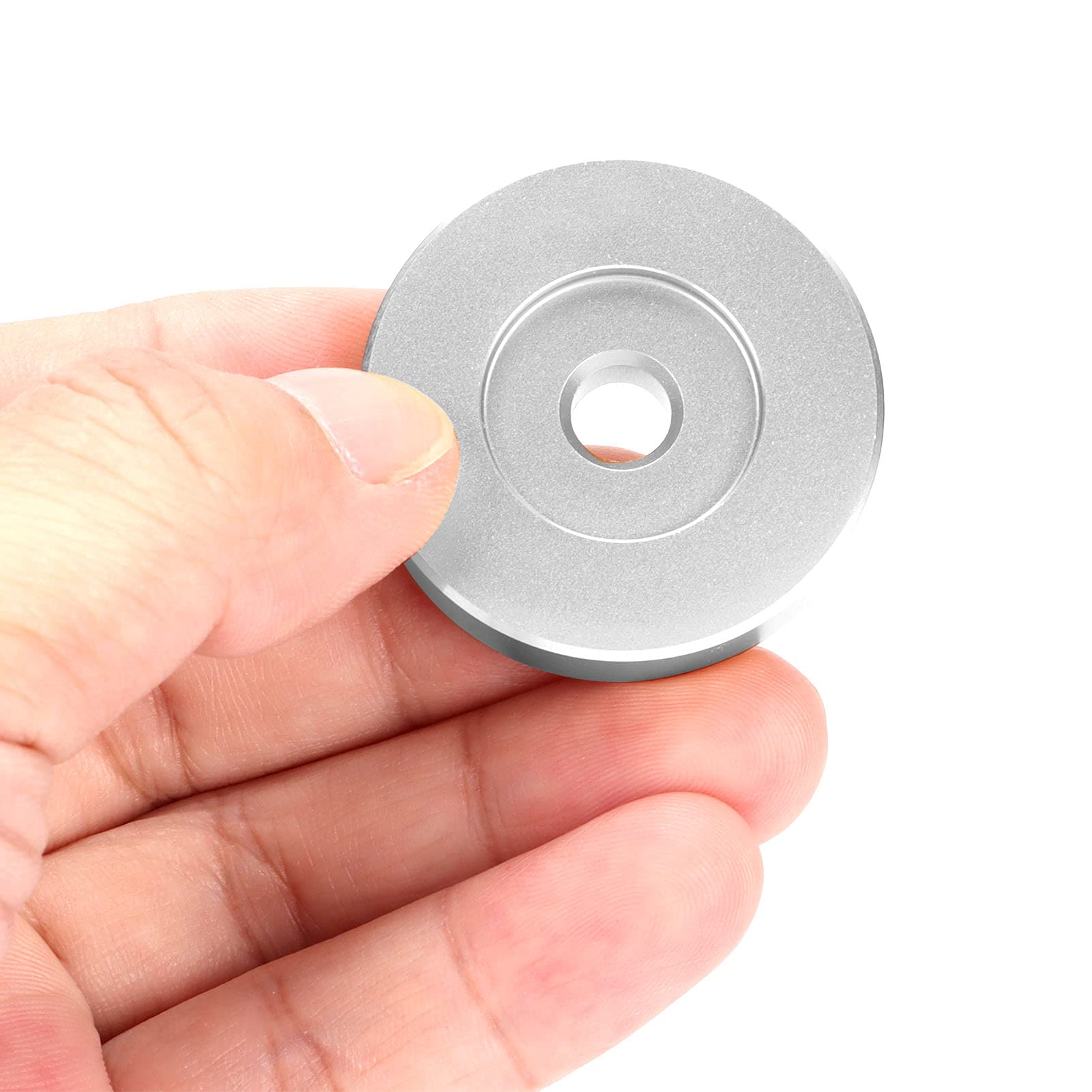 ciciglow Adaptador para Tocadiscos, 45 RPM,Hoja de Conversión de Orificios Grandes, Adaptador de Clip de Vinilo Negro, Adecuado para la Mayoría de los Discos de Orificios(Plata)
