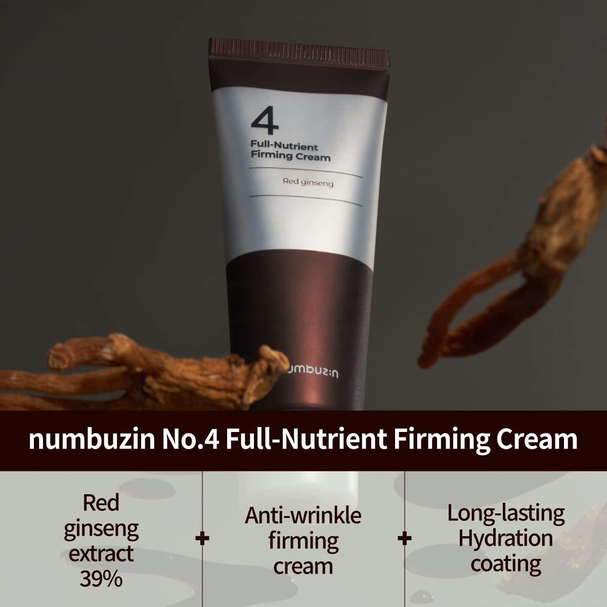 numbuzin-Crema reafirmante con nutrientes completos n.º 4 | Elasticidad de la piel, cuidado de las arrugas, antienvejecimiento, nutrición profunda, hidratación | Ginseng rojo, pantenol, niacinamida, á
