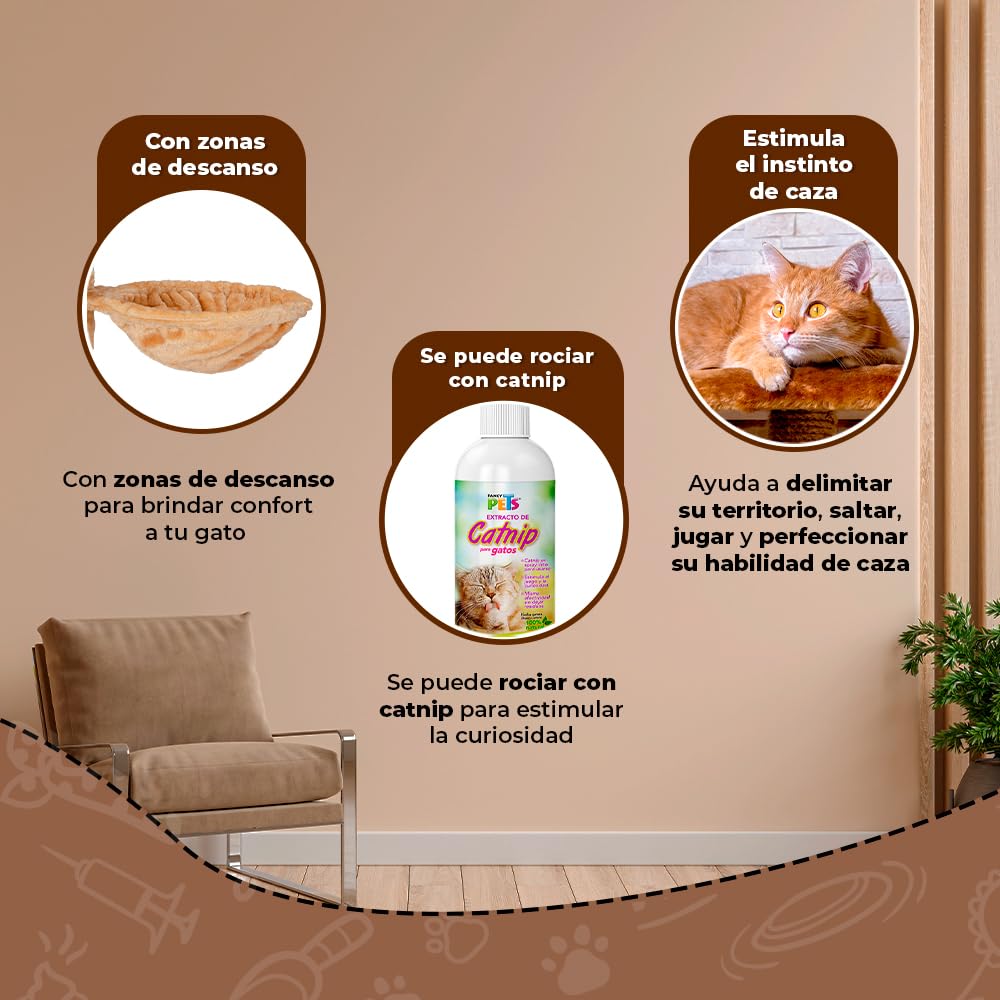 Mueble con Escalera y Hamaca Fancypets para Gato 96 cm