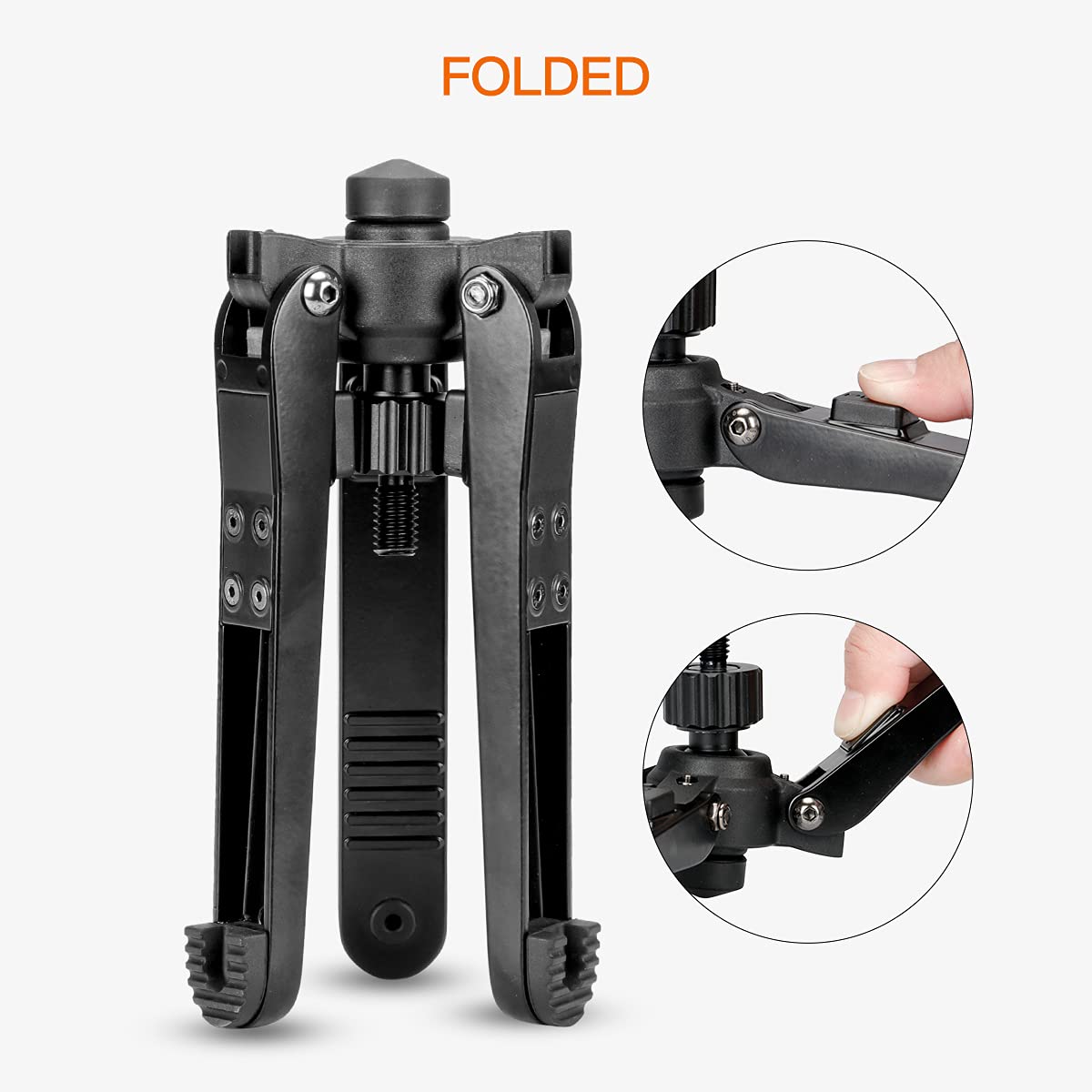 koolehaoda - Mini trípode, Base Universal de 3 Patas, Soporte Unipod con Tornillo de 3/8 Pulgadas para monopodes, Cabeza de Bola - KM3