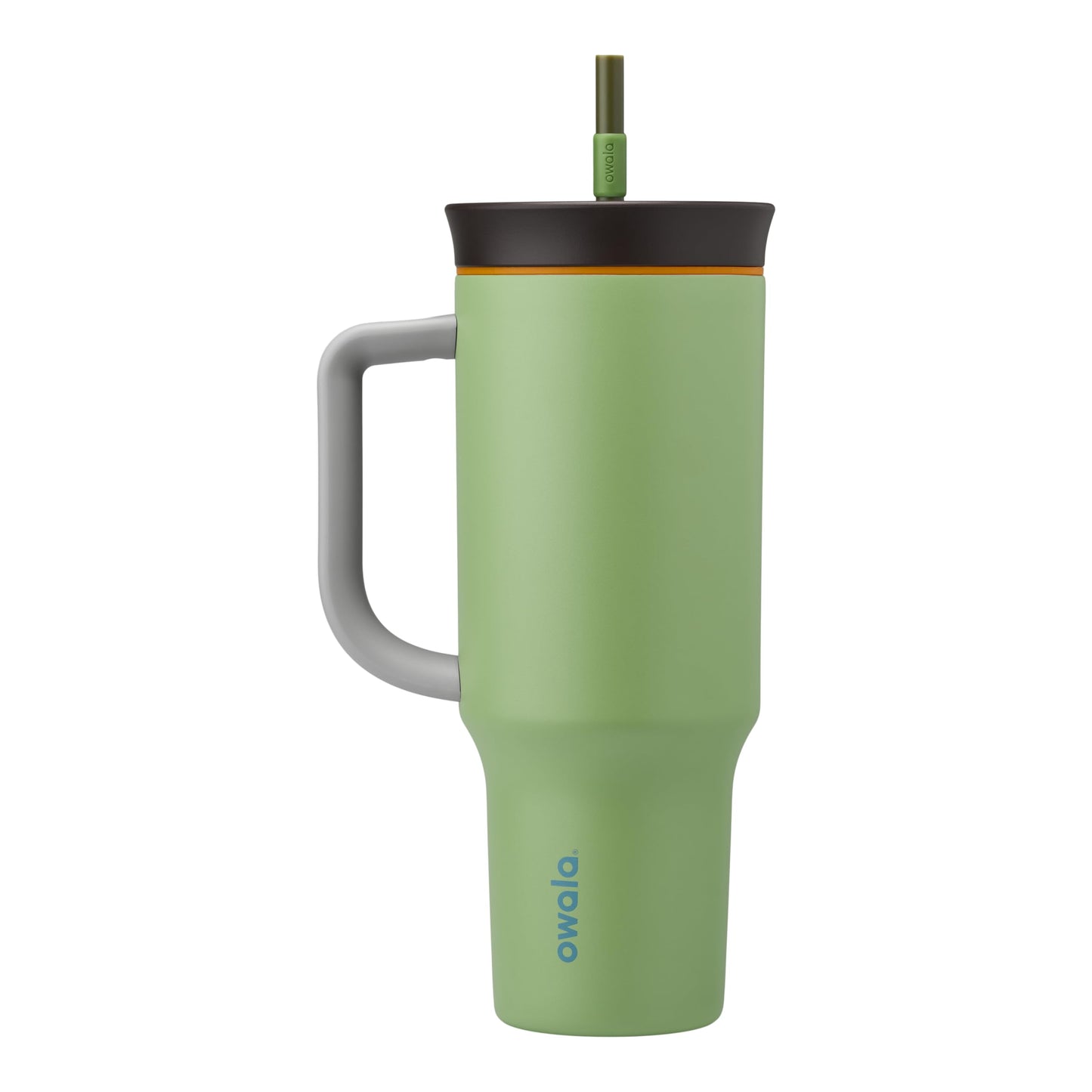 Vaso de Viaje Owala Verde Acero Inoxidable Triple Capa con Tapa Antiderrames y Asa de Transporte
