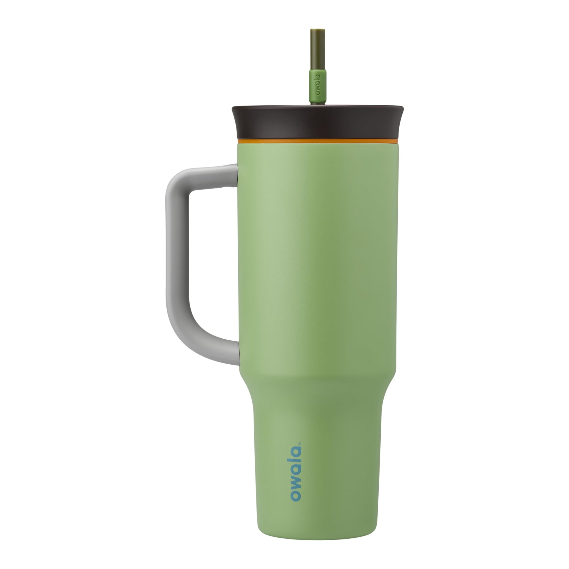 Vaso de Viaje Owala Verde Acero Inoxidable Triple Capa con Tapa Antiderrames y Asa de Transporte