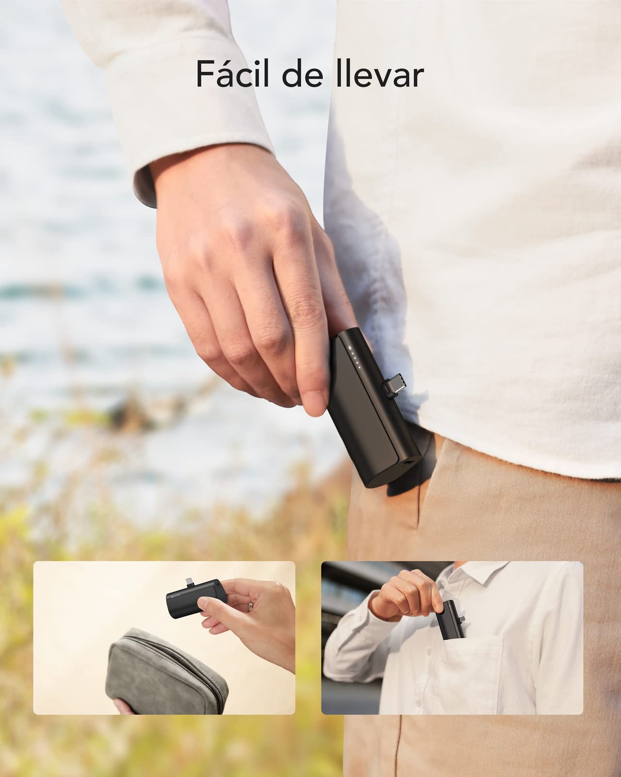 Batería Portátil MOFIT Blanco Carga Rápida PD 20W 5000 mAh para Celulares