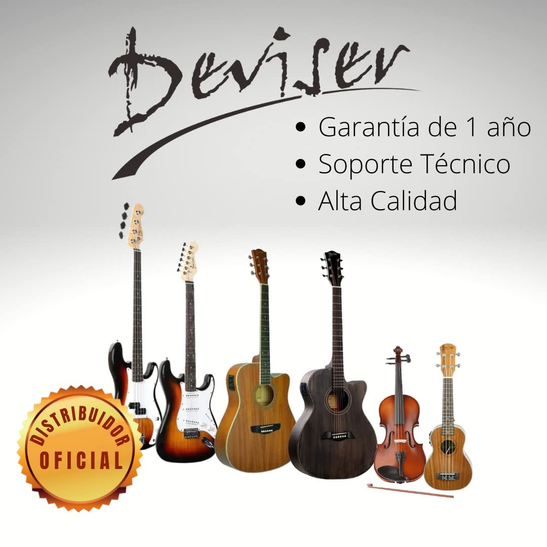 Bajo eléctrico Deviser LB14, 4 cuerdas negro, incluye funda y cable