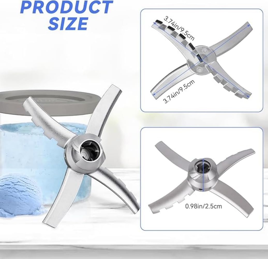 Cuchilla de repuesto compatible con fabricantes de helados Ninja Creami Deluxe NC500 Series, paleta de repuesto para ninja creami NC501 CN501CO NC500C NC501C NC501H plata de acero inoxidable