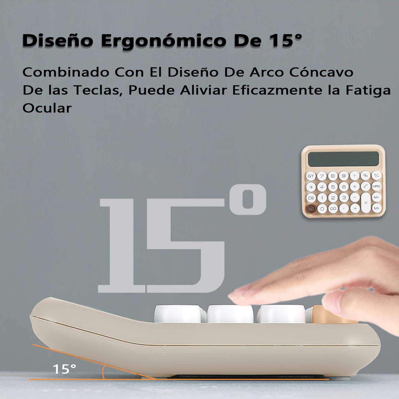 Calculadora UWEHBD Rosa con Pantalla LCD Extra Grande y 12 Dígitos para Oficina y Escuela