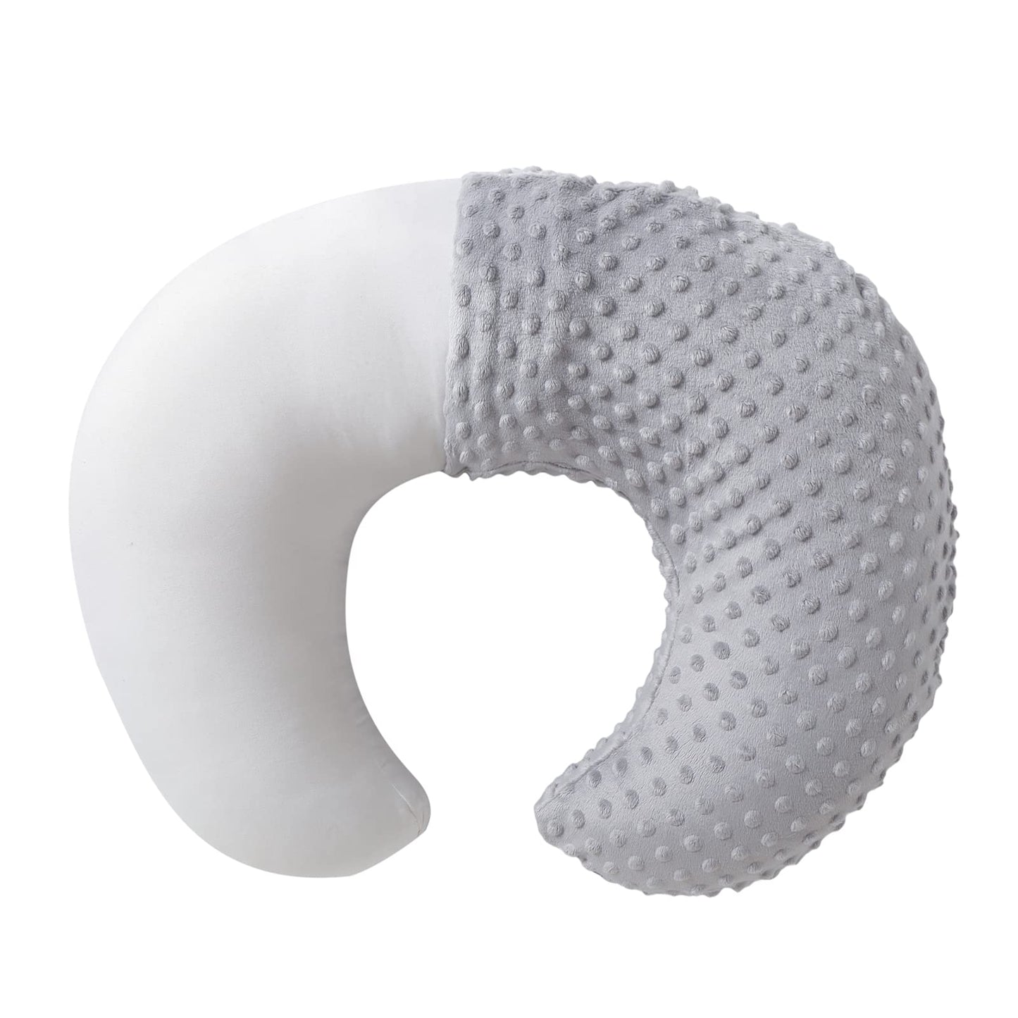 Almohada y posicionador de lactancia con funda para lactancia materna y alimentación con biberón, apoyo para bebé, tiempo de barriga, soporte para sentarse al bebé, soporte para despertar tiempo (gris