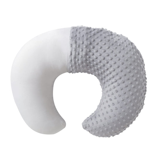 Almohada y Posicionador de Lactancia con Funda Gris para Apoyo de Bebé