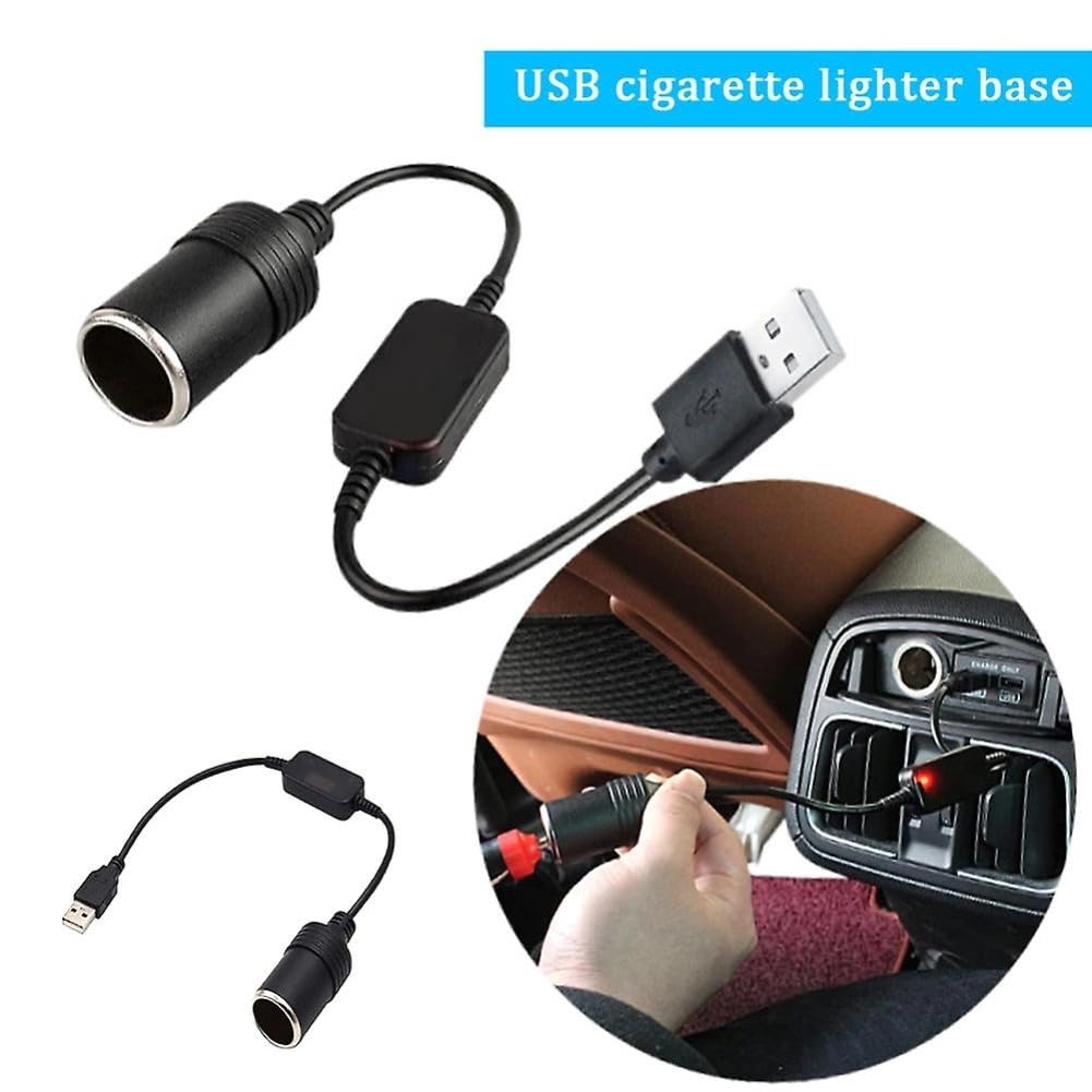 KIMISS Adaptador USB a Encendedor de Cigarrillos, Cargador para Auto Adaptador convertidor de Enchufe de Encendedor de Cigarrillos USB de 5 V a 12 V Macho a Hembra