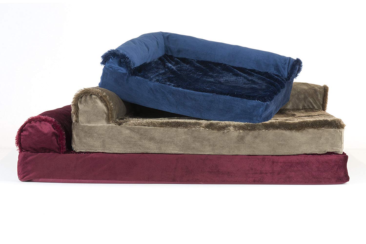Furhaven - Sofá diván ortopédico de lujo para perros y gatos, marrón sable
